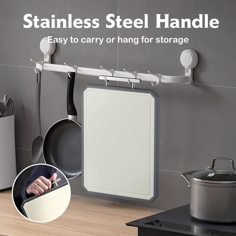 Premium Stainless Steel Double-Sided Cutting Board 16"x11" - Dishwasher Safe, Non-Toxic, Knife-Friendly!