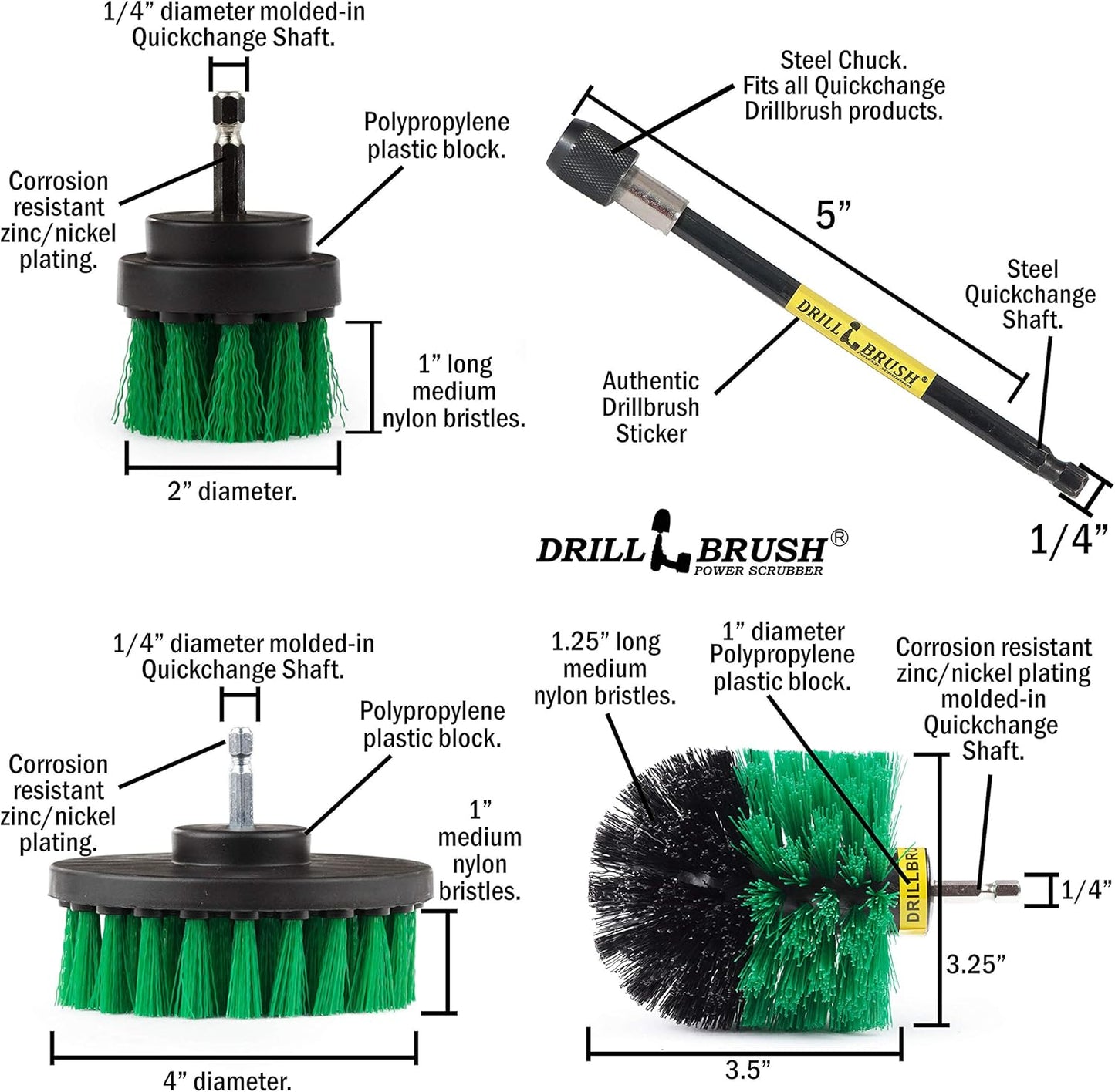 Drill Brush 4-Piece Kitchen Cleaning Kit – Scrub & Restore Ovens, Stovetops, Sinks, and More