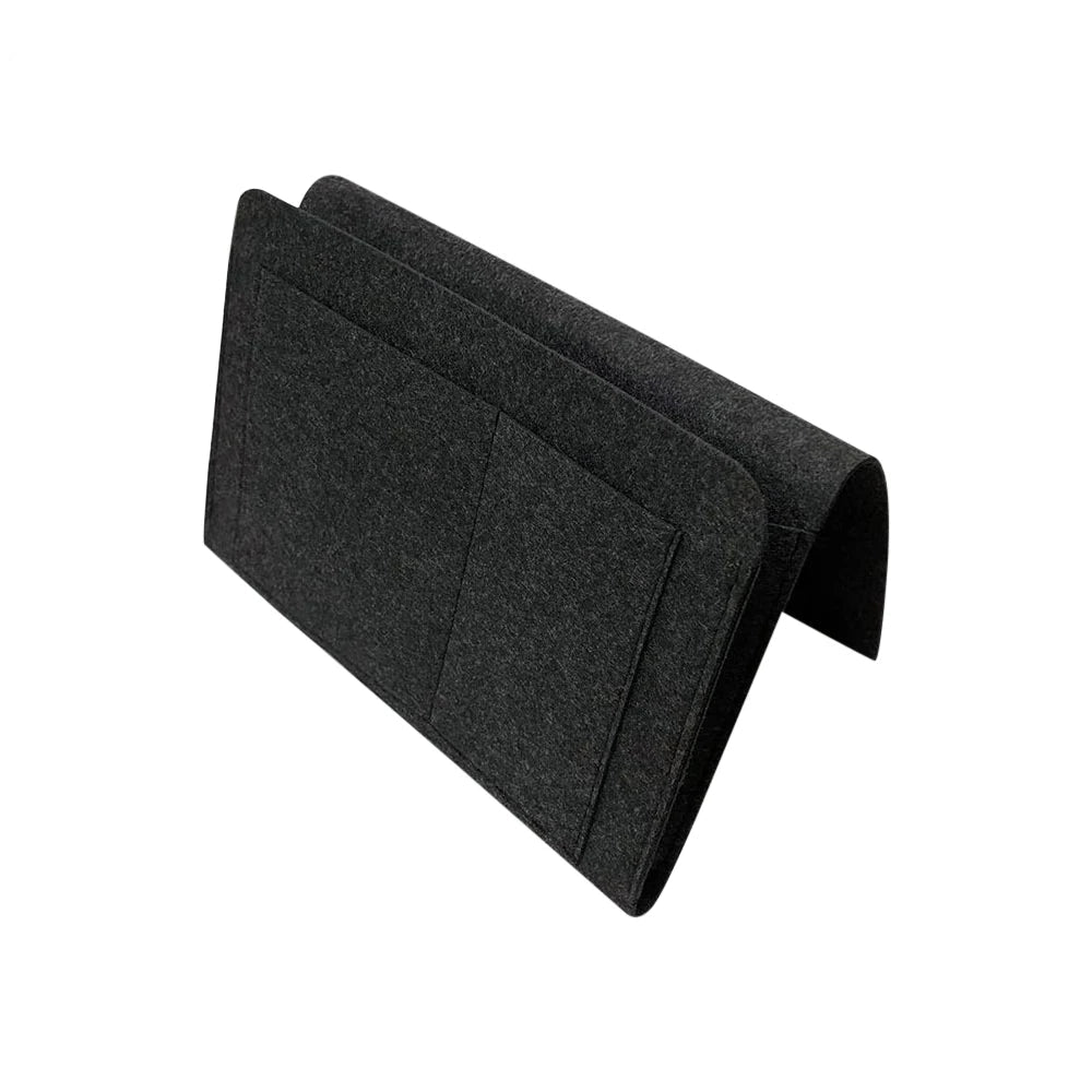 Felt Bedside Storage Organizer - Phone, Book & Magazine Holder with Hanging Pockets for Bed & Sofa
