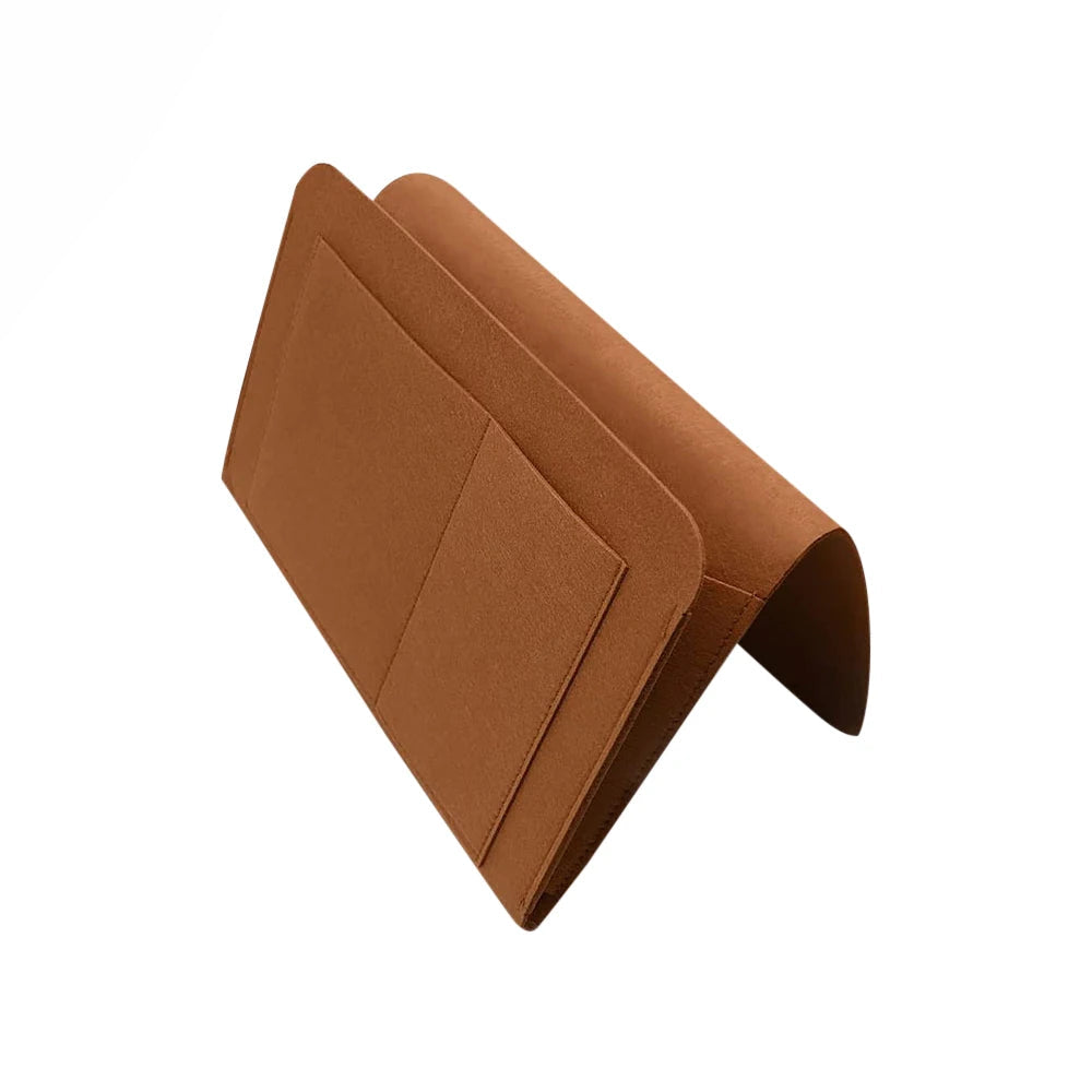 Felt Bedside Storage Organizer - Phone, Book & Magazine Holder with Hanging Pockets for Bed & Sofa