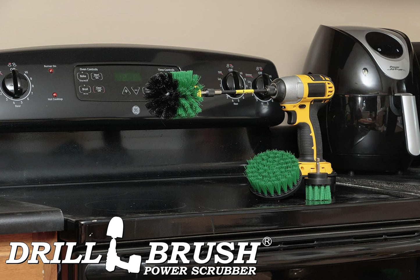 Drill Brush 4-Piece Kitchen Cleaning Kit – Scrub & Restore Ovens, Stovetops, Sinks, and More