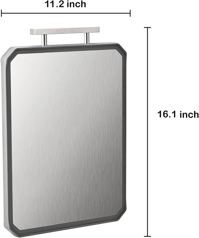 Premium Stainless Steel Double-Sided Cutting Board 16"x11" - Dishwasher Safe, Non-Toxic, Knife-Friendly!
