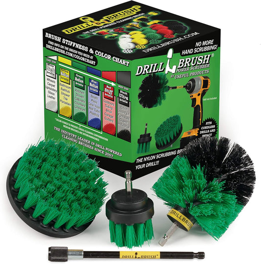 Drill Brush 4-Piece Kitchen Cleaning Kit – Scrub & Restore Ovens, Stovetops, Sinks, and More