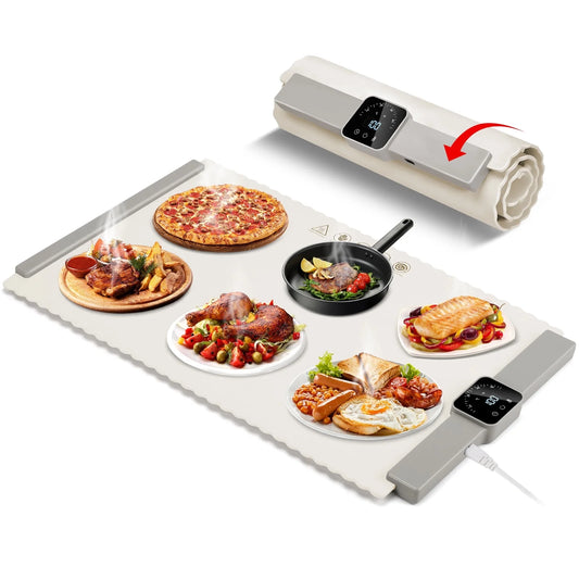 Ultimate Electric Warming Tray - Elevate Your Dining Experience with Portable, Adjustable Temperature & Rapid Heating for Perfectly Warmed Meals!