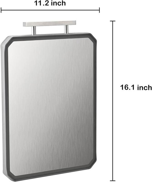 Premium Stainless Steel Double-Sided Cutting Board 16"x11" - Dishwasher Safe, Non-Toxic, Knife-Friendly!